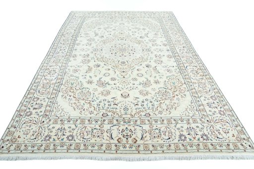 Surface texture of New Nain rug with natural Wool and intricate pattern