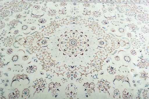 Central medallion detail of New Nain rug from Iran / Persia