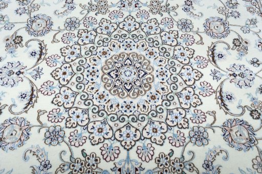Central medallion detail of New Nain rug from Iran / Persia
