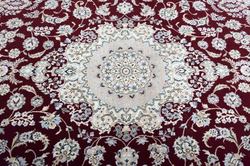 Central medallion detail of New Nain rug from Iran / Persia