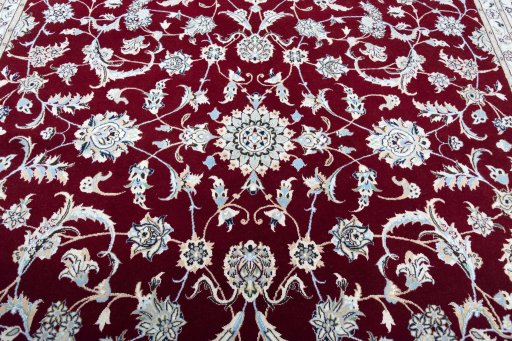 Central medallion detail of New Nain rug from Iran / Persia