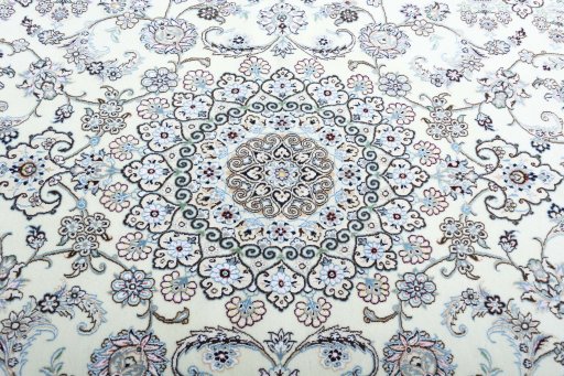 Central medallion detail of New Nain rug from Iran / Persia