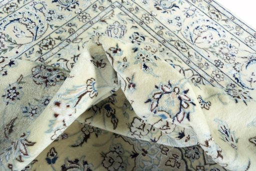 Surface texture of New Nain rug with natural Wool and intricate pattern
