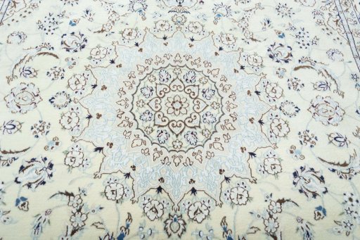Central medallion detail of New Nain rug from Iran / Persia