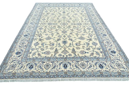 Surface texture of New Nain rug with natural Wool and intricate pattern