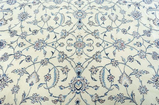 Central medallion detail of New Nain rug from Iran / Persia