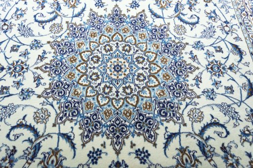 Central medallion detail of New Nain rug from Iran / Persia