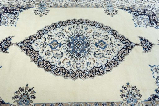 Central medallion detail of New Nain rug from Iran / Persia