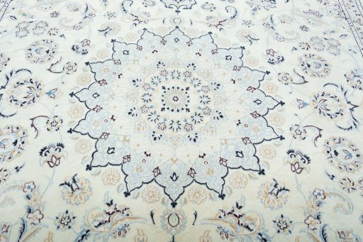 Central medallion detail of New Nain rug from Iran / Persia