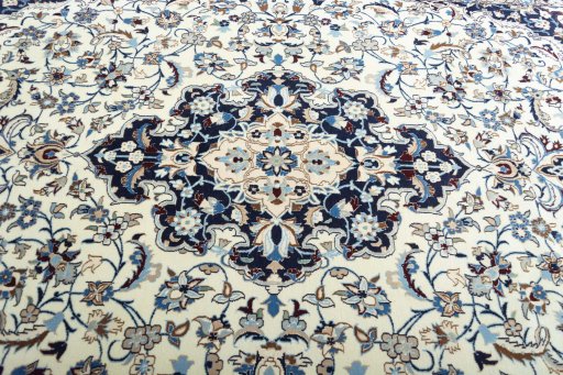 Central medallion detail of New Nain rug from Iran / Persia
