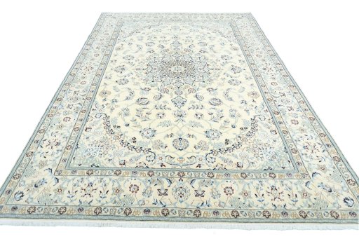 Surface texture of New Nain rug with natural Wool and intricate pattern