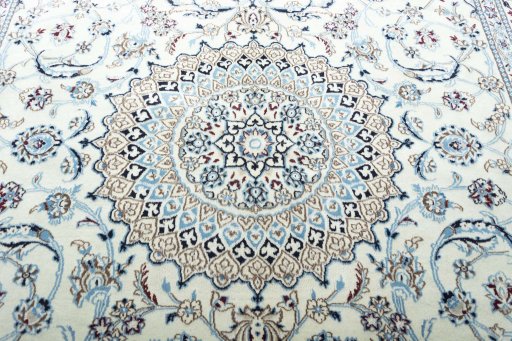 Central medallion detail of New Nain rug from Iran / Persia