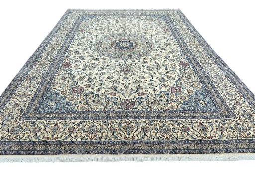 Surface texture of 2000s Nain rug with natural Cork and intricate pattern