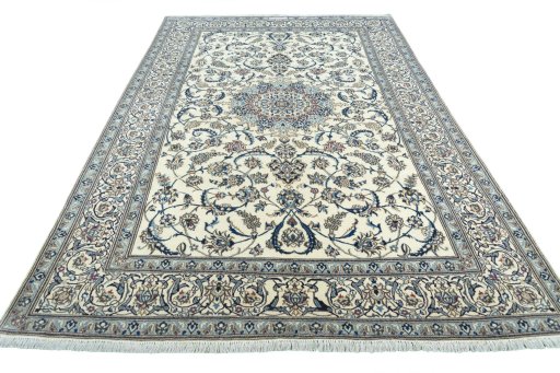 Surface texture of New Nain rug with natural Wool and intricate pattern