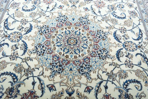 Central medallion detail of New Nain rug from Iran / Persia