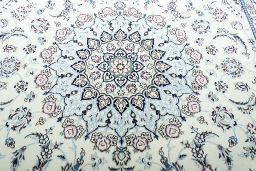 Central medallion detail of New Nain rug from Iran / Persia