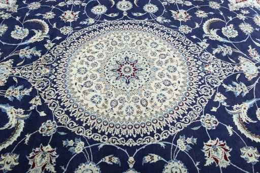 Central medallion detail of New Nain rug from Iran / Persia