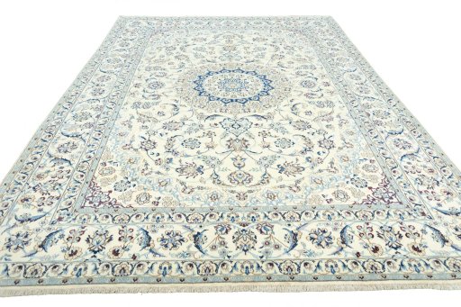 Surface texture of New Nain rug with natural Wool and intricate pattern