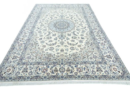 Surface texture of New Nain rug with natural Wool and intricate pattern