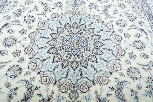 Central medallion detail of New Nain rug from Iran / Persia