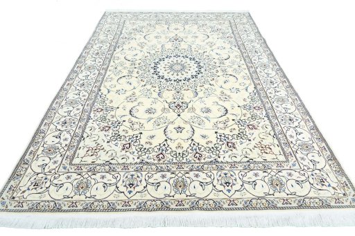 Surface texture of New Nain rug with natural Wool and intricate pattern