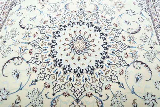 Central medallion detail of New Nain rug from Iran / Persia