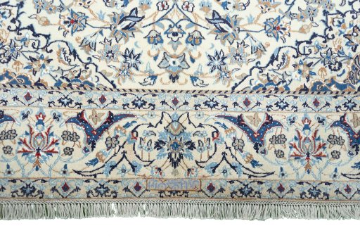 Full view of 2000s Nain rug from Iran / Persia, 317 × 204 cm in Beige tones