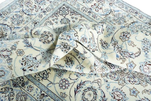 Surface texture of New Nain rug with natural Wool and intricate pattern