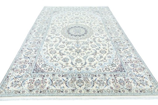 Surface texture of New Nain rug with natural Wool and intricate pattern