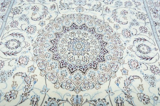 Central medallion detail of New Nain rug from Iran / Persia