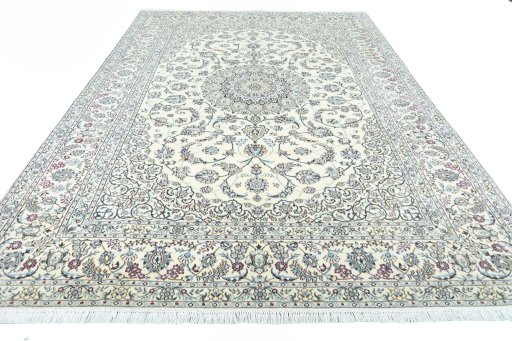 Surface texture of New Nain rug with natural Wool and intricate pattern