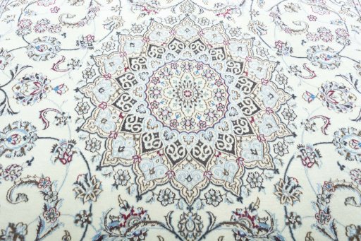 Central medallion detail of New Nain rug from Iran / Persia