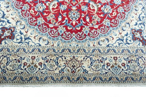 Full view of 2000s Nain rug from Iran / Persia, 321 × 205 cm in Red tones