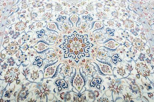 Central medallion detail of New Nain rug from Iran / Persia
