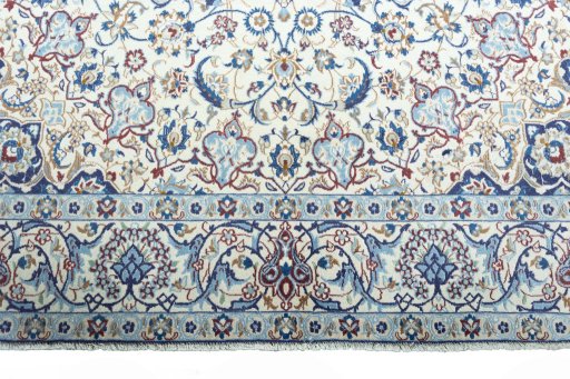 Full view of 2000s Nain rug from Iran / Persia, 318 × 195 cm in Beige tones