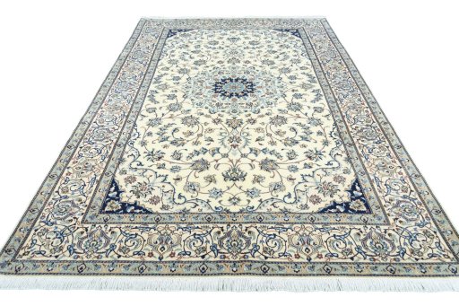 Surface texture of New Nain rug with natural Wool and intricate pattern