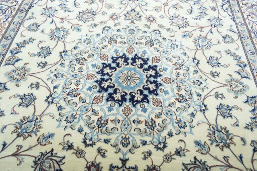 Central medallion detail of New Nain rug from Iran / Persia
