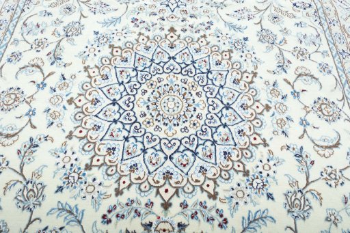 Central medallion detail of New Nain rug from Iran / Persia