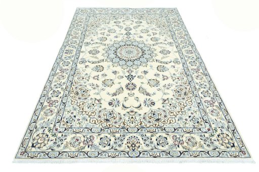 Surface texture of New Nain rug with natural Wool and intricate pattern