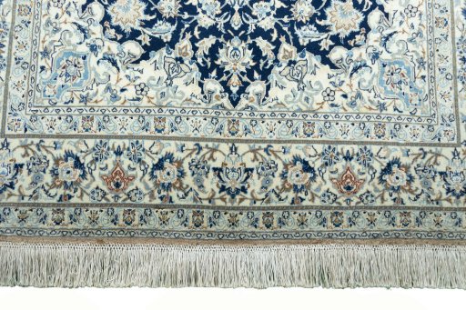 Full view of 1970s Nain rug from Iran / Persia, 204 × 120 cm in Brown tones