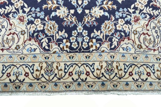 Full view of 2000s Nain rug from Iran / Persia, 201 × 125 cm in Blue tones