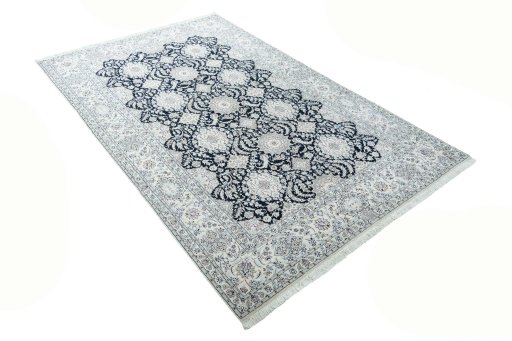 Close-up detail of New Nain rug from Iran / Persia showing Cork weave