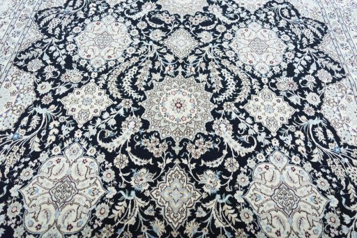 Central medallion detail of New Nain rug from Iran / Persia