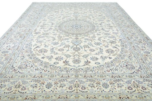 Surface texture of New Nain rug with natural Wool and intricate pattern