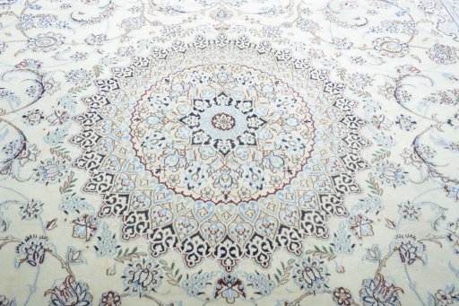 Central medallion detail of New Nain rug from Iran / Persia