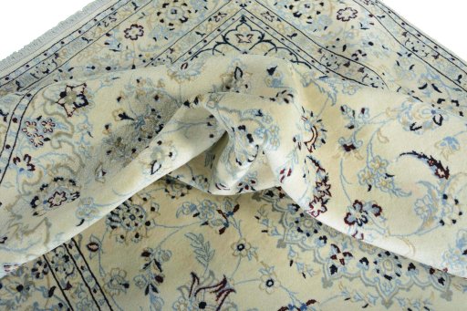 Surface texture of New Nain rug with natural Wool and intricate pattern