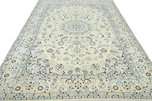Surface texture of New Nain rug with natural Wool and intricate pattern