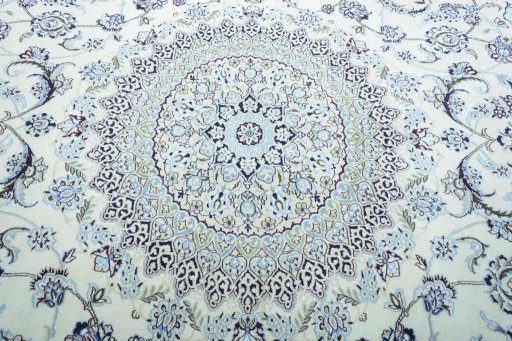 Central medallion detail of New Nain rug from Iran / Persia