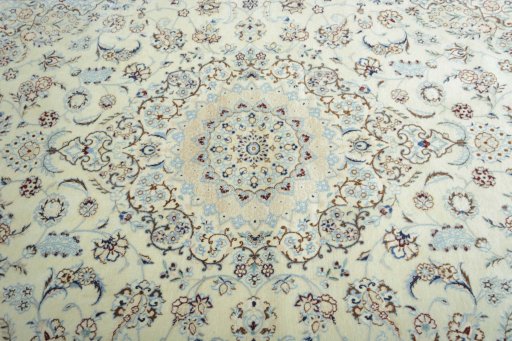 Central medallion detail of New Nain rug from Iran / Persia
