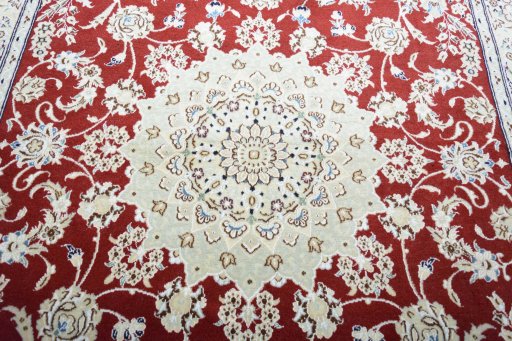 Central medallion detail of New Nain rug from Iran / Persia